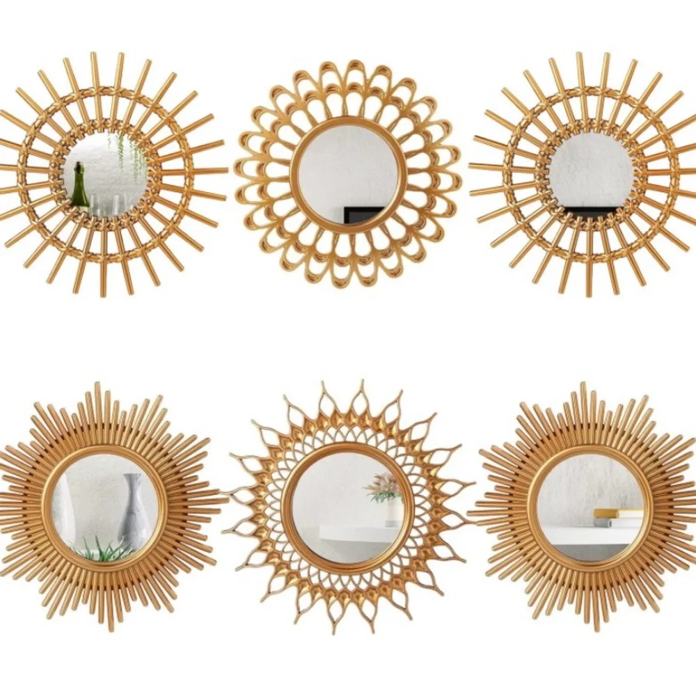 Namalu 6 Pcs Mirrors for Wall Decor, Small Circle Sun Mirrors